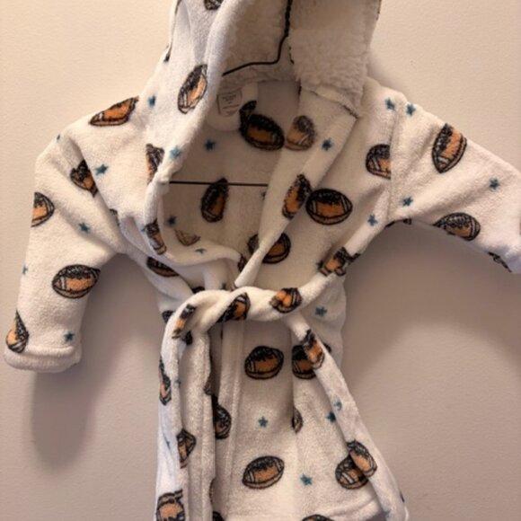 Modern Baby Football Hooded Bath Robe - Picture 2 of 5